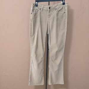 Nine West Vintage America Tan Corduroy Boot cut Pants Size 2/26